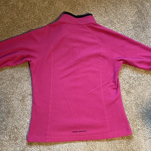 Women’s Under Armour Fleece Medium Quarter Zip in Pink - Picture 5 of 6